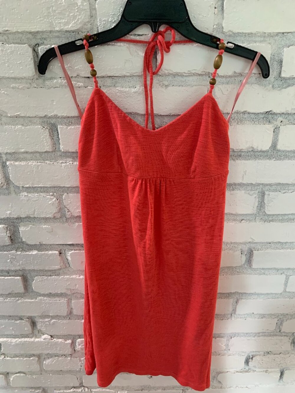 Tommy Bahama 100% Cotton Wood Beaded Halter Sundress
